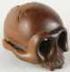 Carved Wooden Katabori Netsuke of a skull