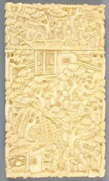 Chinese Ivory Carved Card Case
