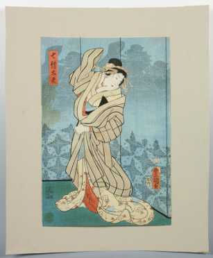 Japanese Block Print of a Beauty probably by Toyokuni III