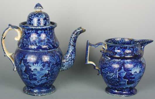 Two Historical Blue Staffordshire Pieces