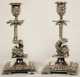 Pair of Silver Plated Dolphin Form Candlesticks