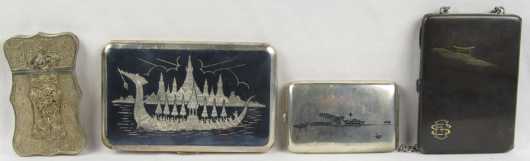 Two Japanese Silver and Two Asian Cigarette Cases