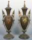 Pair of Bronze and Gilded Mantle Garnitures