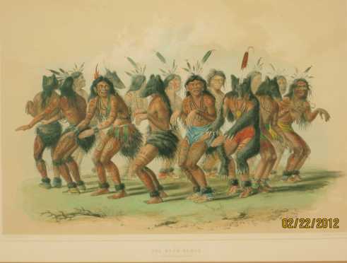 George Catlin, The Bear Dance," plate #18 from his North American Indian Collection