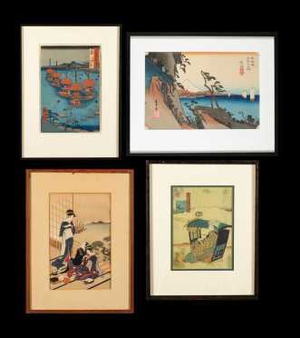 Four Japanese Block Prints