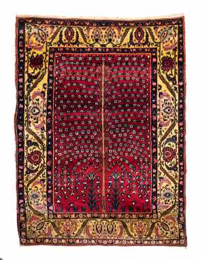 Antique Tabriz Tree of Life Scatter Size Oriental Rug