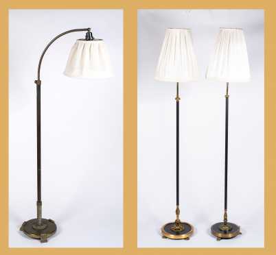 Lot of Three Standing 20thC French Style Electric Lamps