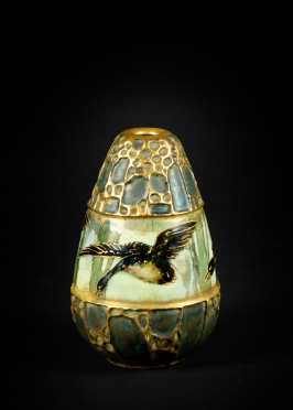 "Amphora" Austria Geese Decorated Vase