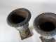 Pair of Two Part Fluted Urns 20 1/4" Tall
