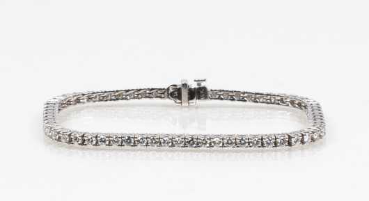 Three Carat Diamond 18K Tennis Bracelet