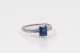 Sapphire and Carre Cut Diamond Platinum Ring