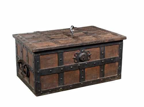 17thC or Earlier Wrought Iron Armada Chest