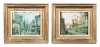Pair of Swedish 20thC Cityscape Oil Paintings