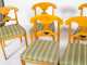 Set of Six Figured Maple Biedermeier Side Chairs