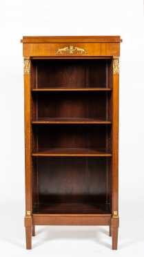 20thC French Empire Bookcase with Adjustable Shelves