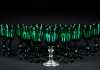 Set of Seventeen Blown Emerald Green Cordials