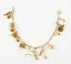 10K Yellow Gold Charm Bracelet with Fourteen Charms