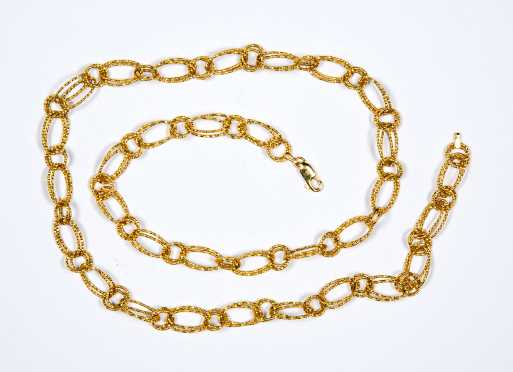14K Gold Oval link necklace