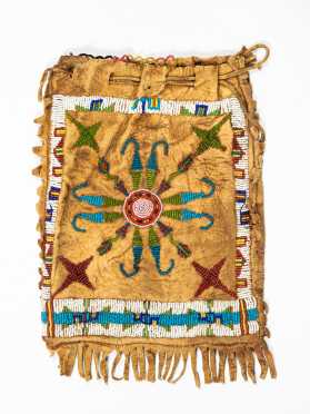 Earlier Native American Leather and Beaded Bag