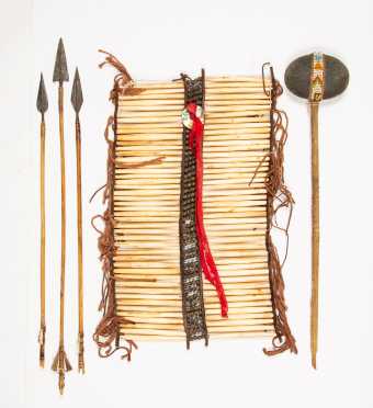 Native American Breastplate and Four Weapons