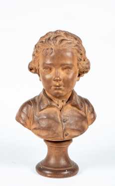 French Terracotta Bust Signed A. (Augustin) Pajou (1730-1809)