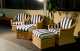 "Walters Wicker INC" New York Three Club Chairs and Two Ottomans