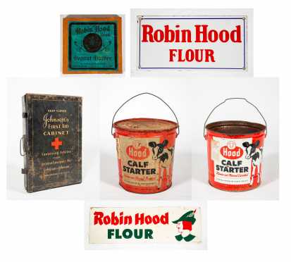Six Piece Robin Hood Flour, Johnson's First Aid and Hood Calf Starter Lot