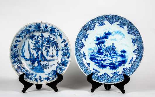 Two Blue and White "Delft" Deep Dishes