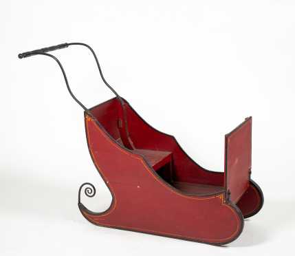 Red Painted Push Sleigh