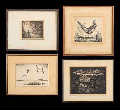Four Sporting Etchings