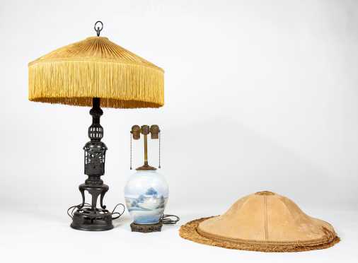 Two Table Lamps and One Silk Shade