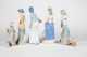 Six Porcelain Gloss Figurines by Miguel Requena, Porceval, Rex Vatencia and One Other, All made in Spain