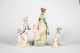 Three Figurines, One Porcelana Artistica Levantin and Two Gloss with "N" Crown Marking, Made in Spain