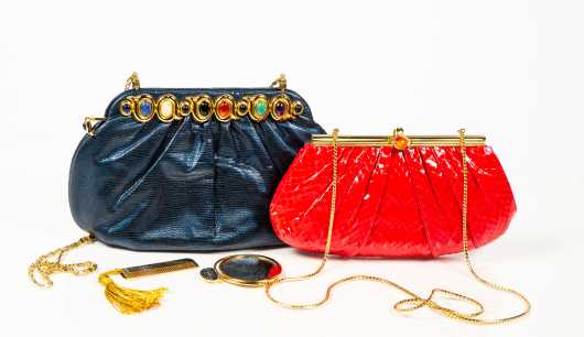 Two Judith Leiber Convertible Clutch Handbags