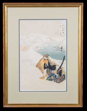 "Ogata" Legend Japanese Block Print of a Samurai