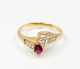 Diamond and Ruby Moi et Toi Ring in 14K