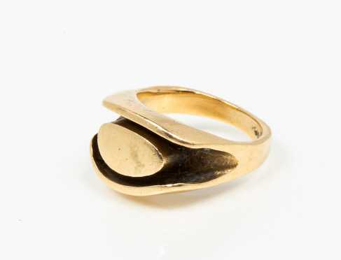 Modernist Henry Steig 14K Gold Ring