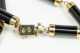10K Gold and Onyx Barrel Link Necklace