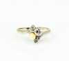 Antique 18K Pearl and Diamond Moi et Toi Bypass Ring