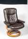 "Palliser" Hazelnut Aerodynamic Reclining Leather Armchair with Ottoman