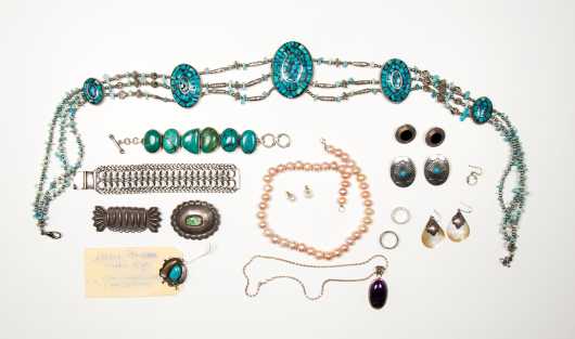 Large Lot of Sterling and Turquoise Jewelry