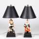 Pair of Staffordshire Figural Lamps