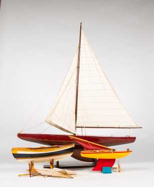 Three 20thC Model Sailboats