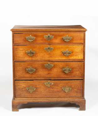English Oak Chippendale Chest of Four Drawers