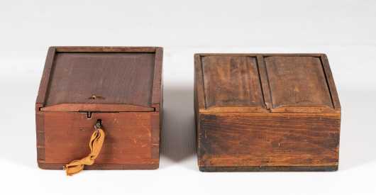 Two Early 19thC Candle Boxes