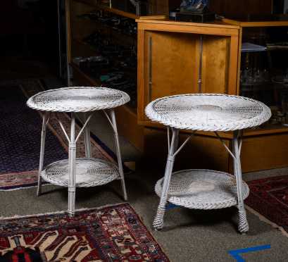 Two 20thC Wicker Tables