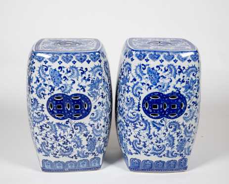 Pair of Chinese Porcelain Garden Seats