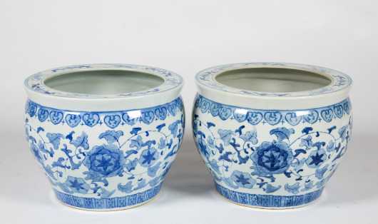 Pair of Chinese Fish Bowls/ Planters