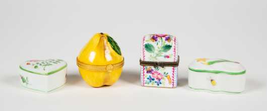 Four Miniature Porcelain Boxes