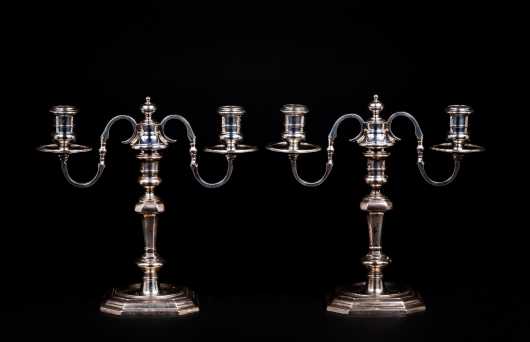 Pair of English 19thC Silver Candelabras - UPDATED